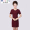 Mtiny中年女夏T恤妈妈装夏装短袖连衣裙30-40岁中老年人春装打底衫女装 3XL【参考125-140斤】 黑色短袖