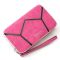 迪嘉乐(DI JIA LE)新款时尚女生钱包韩版个性女士手机包甜美可爱几何拼接学生零钱包潮 粉色
