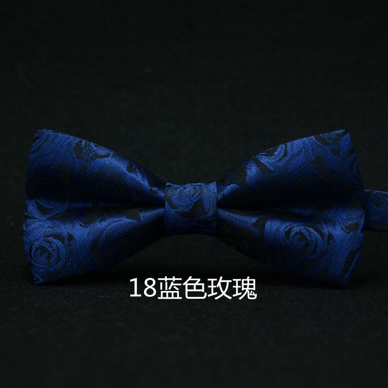 2017款】LRZYOU韩版男士结婚新郎伴郎西装礼服蝴蝶结酒红黑色条纹花纹领结 18