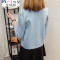 Mtiny2017春秋新款短款针织衫女士春装长袖小外搭开衫宽松百搭毛衣外套 XL 蓝色