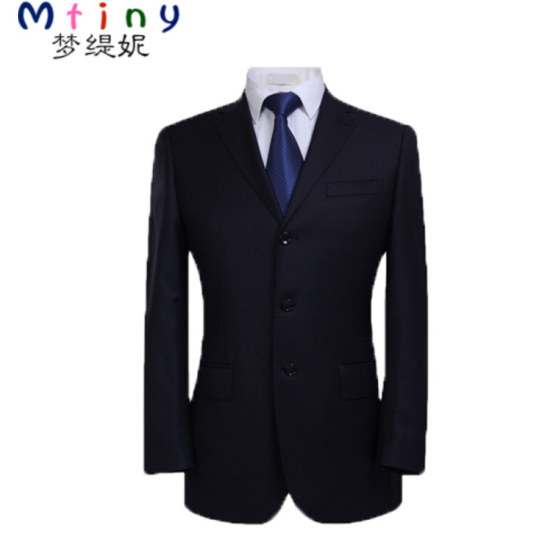 Mtiny青年西服男上衣春秋中年商务爸爸单件中老年西装男单西薄款职业装 170 3粒扣藏蓝标准版无开叉