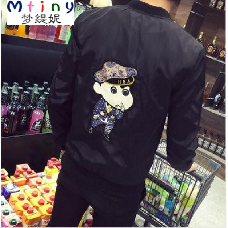 Mtiny男士皮衣夹克外套翻领秋冬季加绒加厚修身韩版青年帅气机车服潮流 4XL 小新黑色