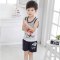 2017新品夏季儿童背心套装3夏季薄款男童5衣服童装女童坎肩夏装宝宝无袖两件套简约小清新多款多色可选 130cm 小飞侠背心套
