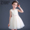ZARP2017夏新款女童连衣裙六一儿童节钢琴演出礼服舞蹈表演红色公主裙 140CM 白色