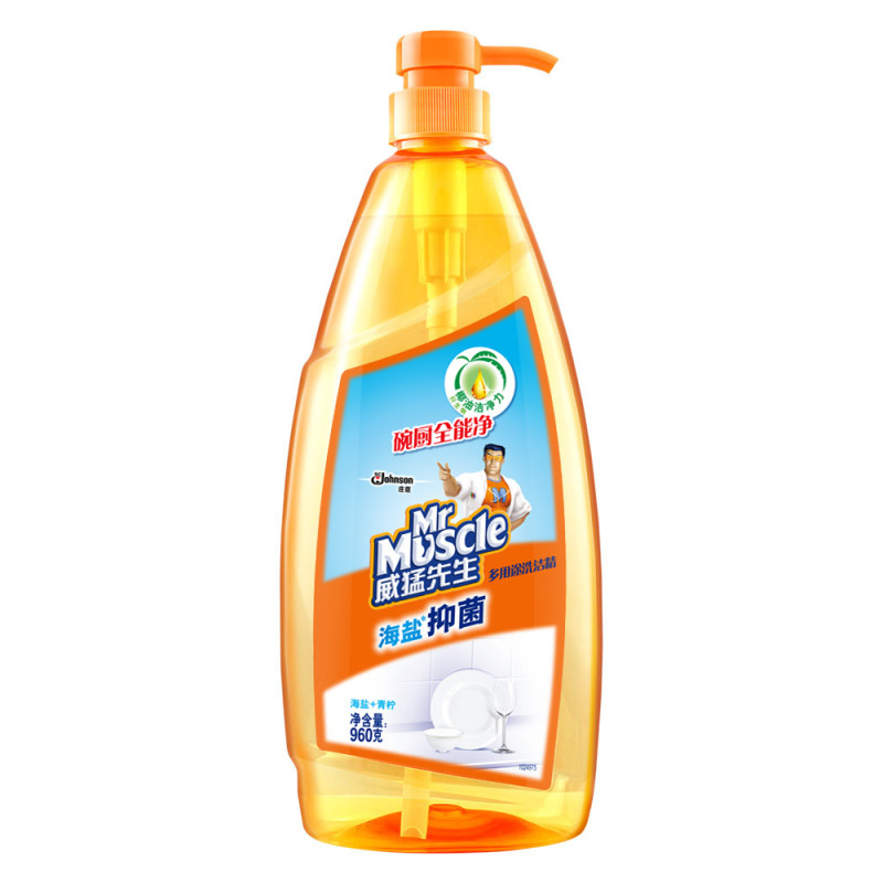 威猛先生(Mr Muscle) 青柠海盐多用途抑菌 洗洁精 960g（瓶）