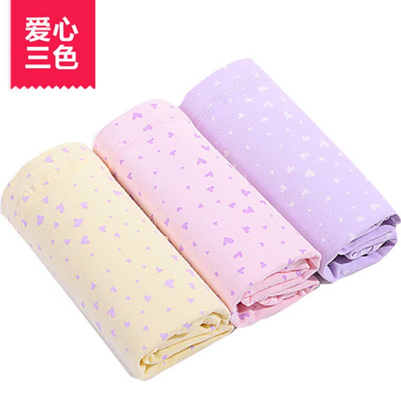 2017新品夏季3条孕妇内裤高腰托腹怀孕期可调节透气内衣裤头夏季大码短裤妈咪夏天内裤多款可选 L 爱心三色装