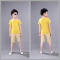童装男童夏装套装2017新款中大童棉T恤儿童夏季短袖宝宝两件套 130码(建议身高120厘米) 黄色