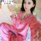 Mtiny性感吊带丝绸睡衣女夏季两件套装睡裙睡袍冰丝家居服韩版春秋季 L（90-100斤） 127中粉色