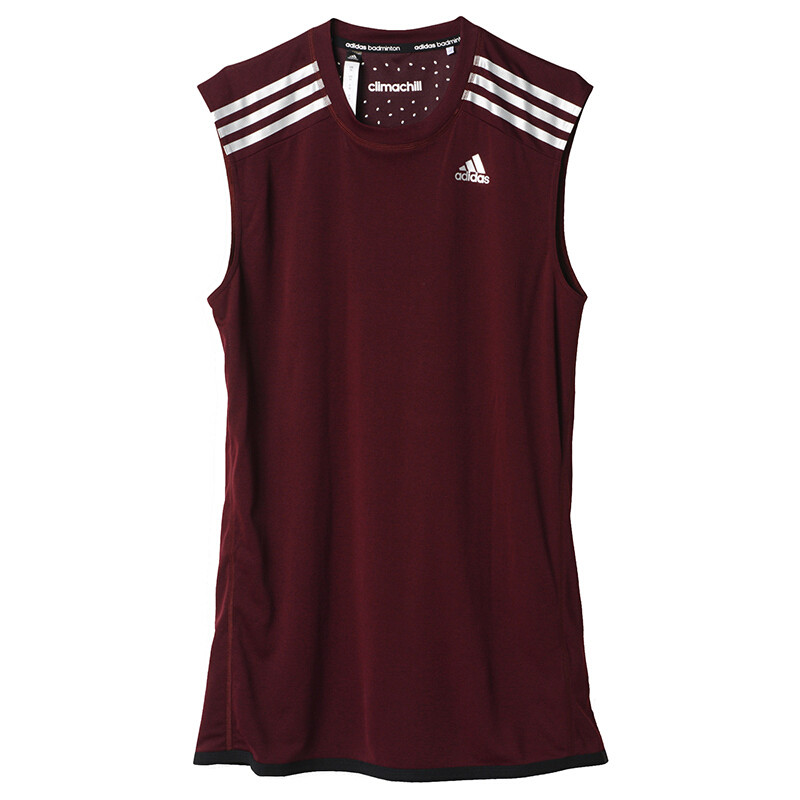 阿迪达斯 Adidas 夏季女款训练系列运动服 羽毛球背心情侣透气新款跑步运动无袖上衣S90092/S90093 L S90092深红