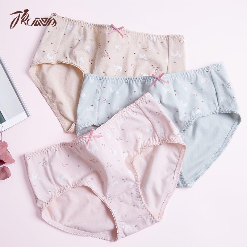 顶瓜瓜内裤女士棉质面料中腰收腹提臀三角裤春夏性感短裤3条装 160 3条装