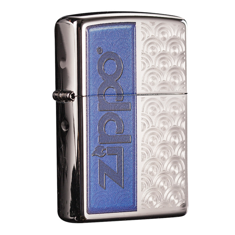 ZIPPO防风打火机美国原装正品 ZP-28658蓝色忧郁 美国芝宝专柜正版 银色