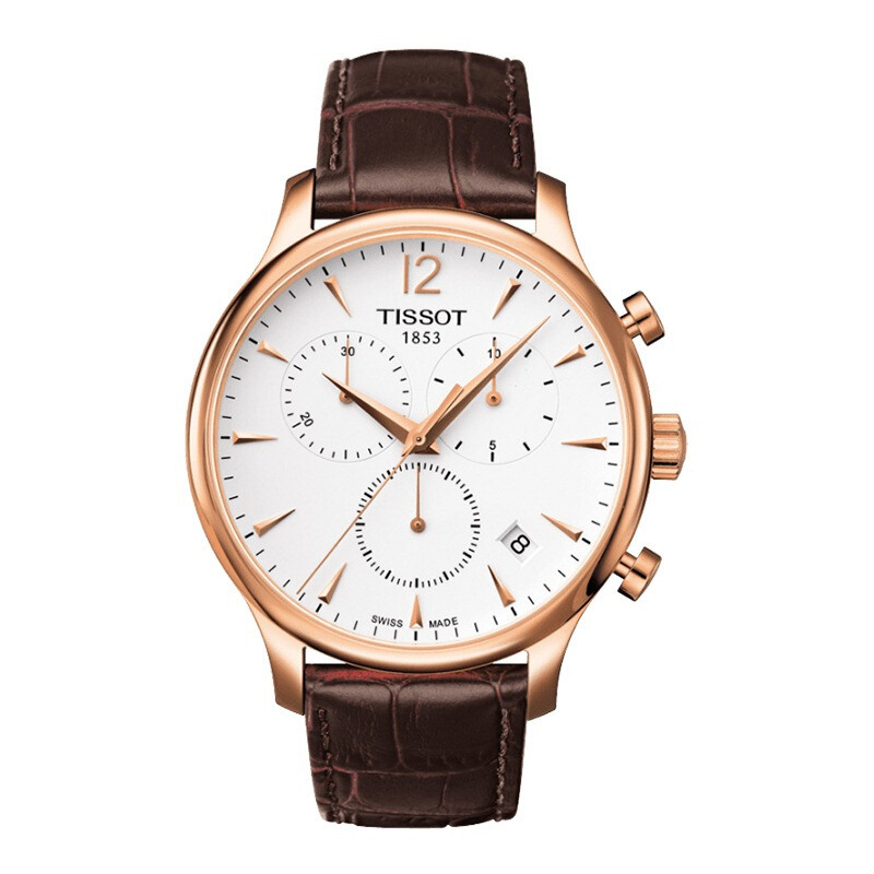 天梭 TISSOT 俊雅系列超薄皮帶石英男錶 T063.617.36.037.00 棕色