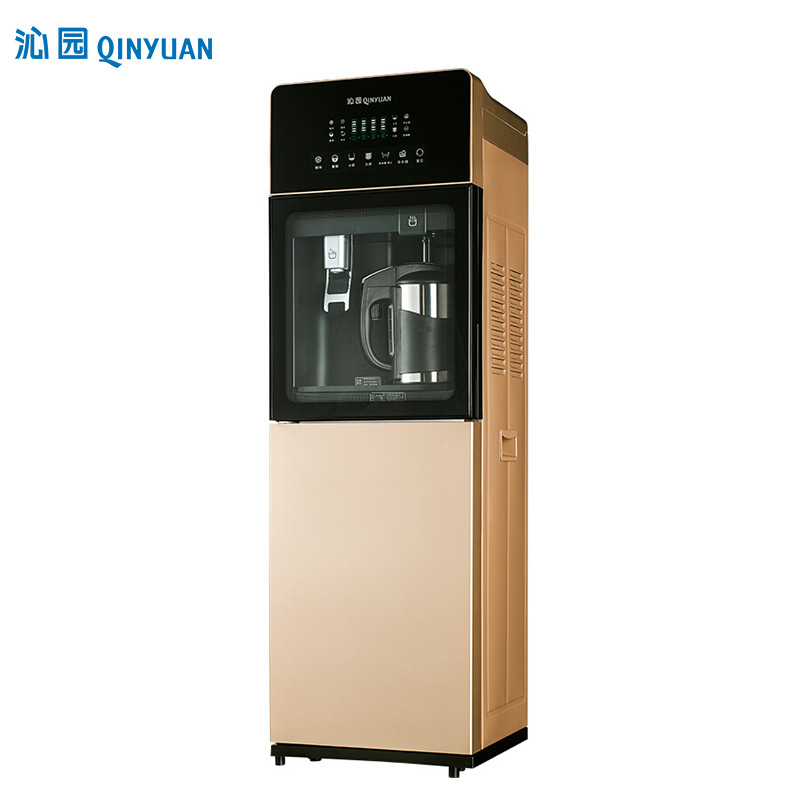 沁园（QINYUAN）温热型饮水机JL8585XZ 柜式外置壶加热 双门沸腾胆金色净饮机