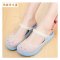 2017夏新款凉鞋印花果冻变色洞洞鞋孕妇鞋女鞋沙滩鞋厚底休闲凉鞋孕妇鞋子简约平跟印花简约小清新多款可选 玛丽珍-天蓝 w7《37码/38脚瘦