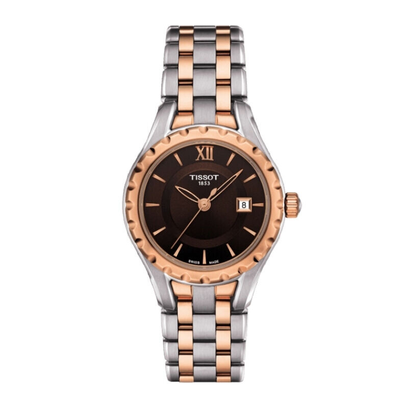 天梭 T-LADY系列机械表 简约时尚圆形表盘钢带石英女表 T072.210.22.298.00 混色