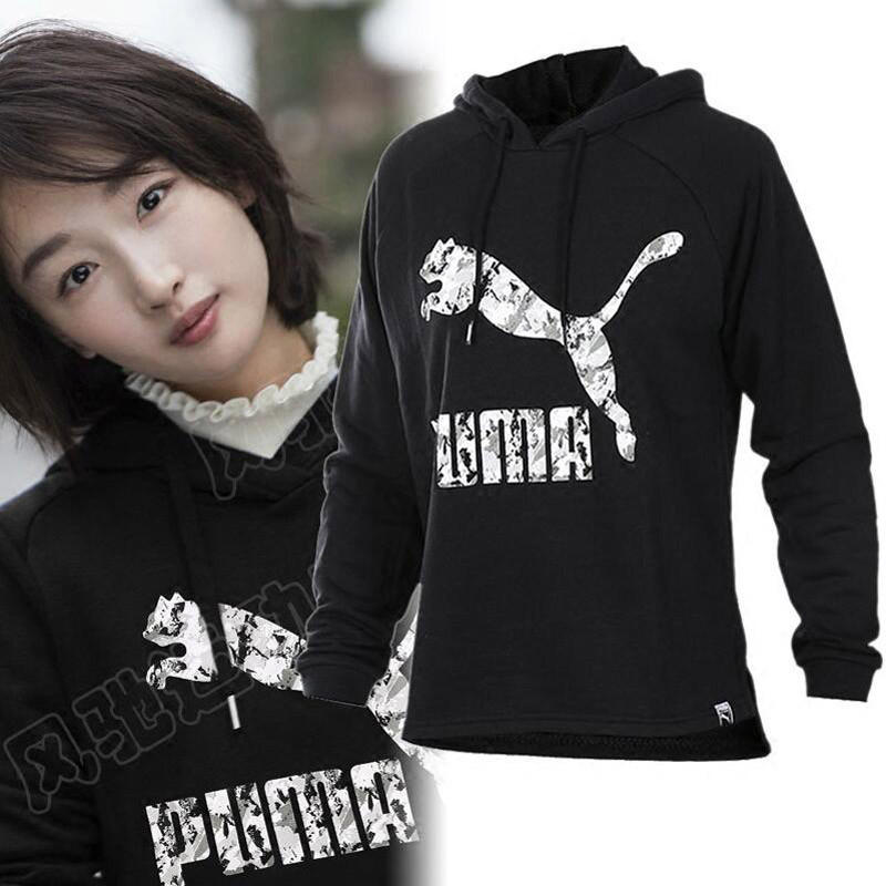 Puma/彪马 女装 套头衫 新款连帽运动透气休闲卫衣外套575704-01 L(165/88A) 575704-01