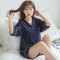 孕妇睡衣夏季薄款短袖月子服产后哺乳衣外出喂奶衣家居服套装当季新品简约休闲可爱妈咪家居服小清新多款可选 XL【适合135-150斤】 1715#蓝色蕾丝【短袖套装