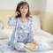 夏季月子服薄款三件套孕妇睡衣大码产后哺乳睡衣喂奶衣家居服当季新品简约休闲印花妈咪居家服长袖睡衣 M 小雏菊三件套