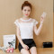 2017年夏季单件无袖套头修身圆领纯色蕾丝衫/雪纺衫气质纯色 XL 黄色
