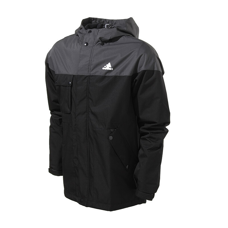 adidas阿迪达斯男装外套夹克运动服AZ8428黑+灰 3XL 默认颜色