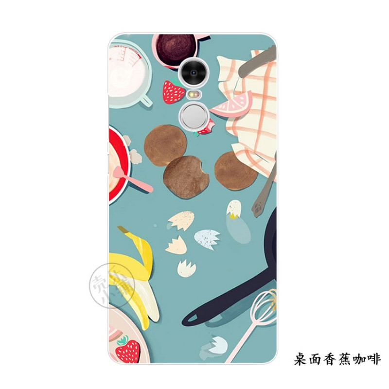 2017款小米红米note4X234pro3S手机壳保护套软小清新肉插画手绘简约 红米note3桌面香蕉咖啡