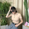 828新款春夏女装2017新款韩版Polo领修身短袖T恤百搭上衣打底衫学生显瘦