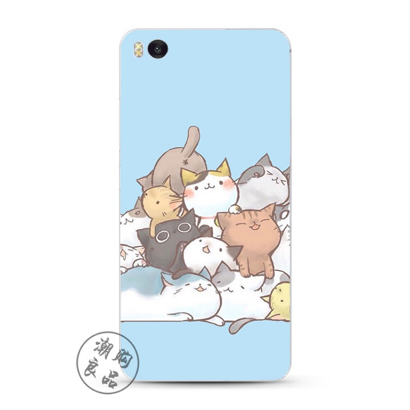 2017款小米6/5s/5c/4s/4c/plus/note2手机壳硅胶透明包边可爱彩绘猫