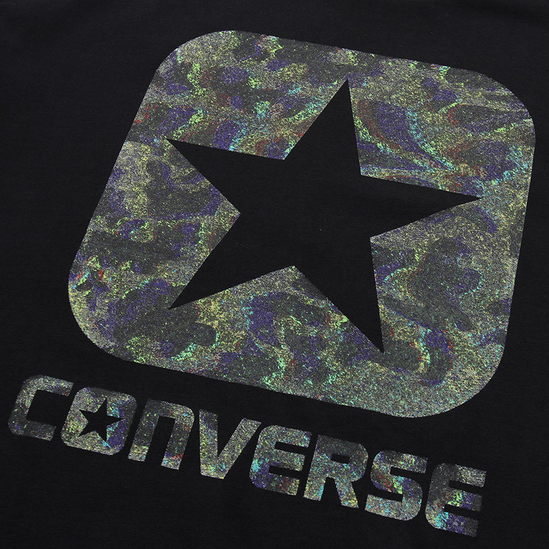 匡威男装2017新款圆领logo运动休闲针织长袖t恤10005371 xl 黑色高清