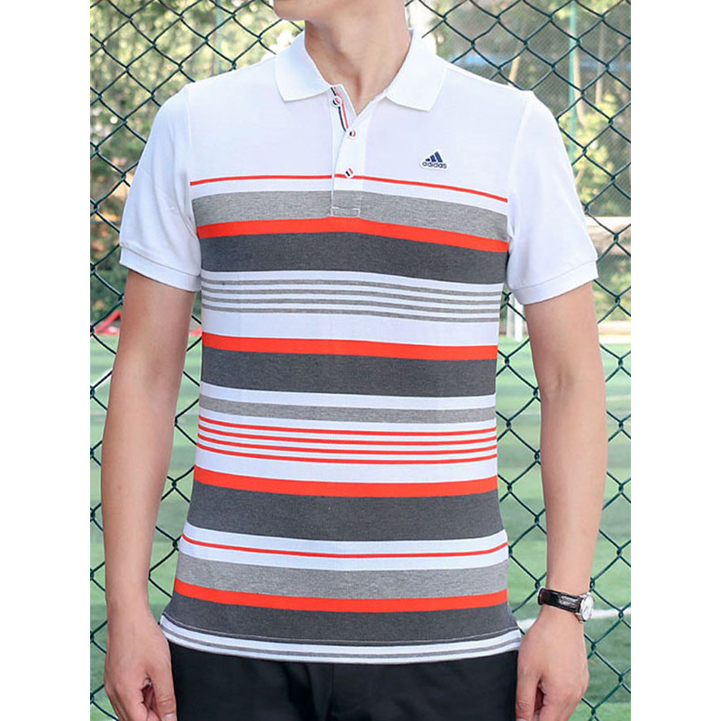 Adidas/阿迪达斯 男装 2017新款休闲运动透气短袖Polo杉T恤|S96217