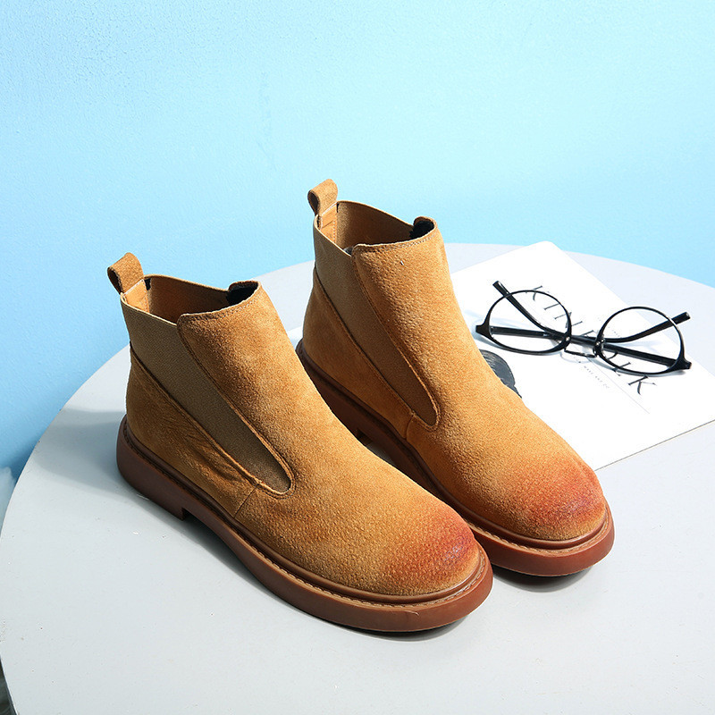 马丁靴女短筒磨砂短靴2016秋冬季靴子粗跟平