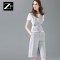 ZARAKARA阔腿裤装套装女2017夏新款两件套OL气质时尚显瘦职业装潮名媛B XL 灰色1