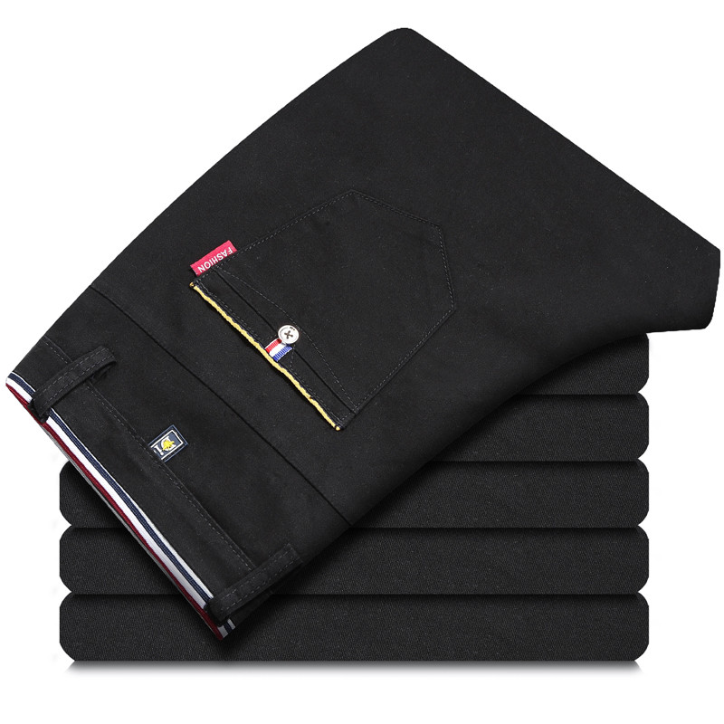 男士弹力直筒休闲裤 请选择尺码： 【薄款】9002深蓝