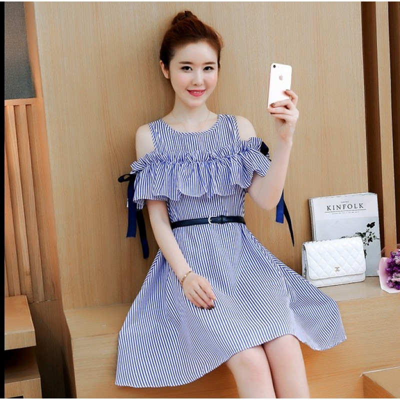 bw9新款大童少女连衣裙夏装13裙子10女孩初中小学生甜美公主裙12-15岁女 XL 蓝色