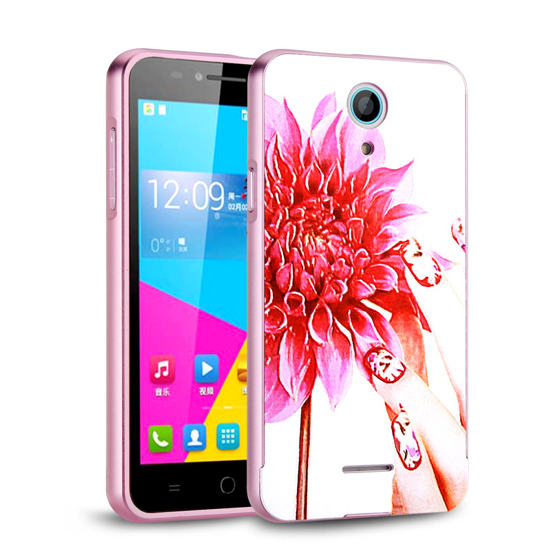 酷派5360手机壳卡通薄Coolpad5360保护套5360金属边框背盖电信4G2017 美甲羞花+送高清膜9件套