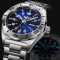 野狼军表夜光钢带手表男士机械表全自动手表背透防水潜水机械日历商务男士手表V1014本色黑面_1 双历蓝面-蓝色夜光款