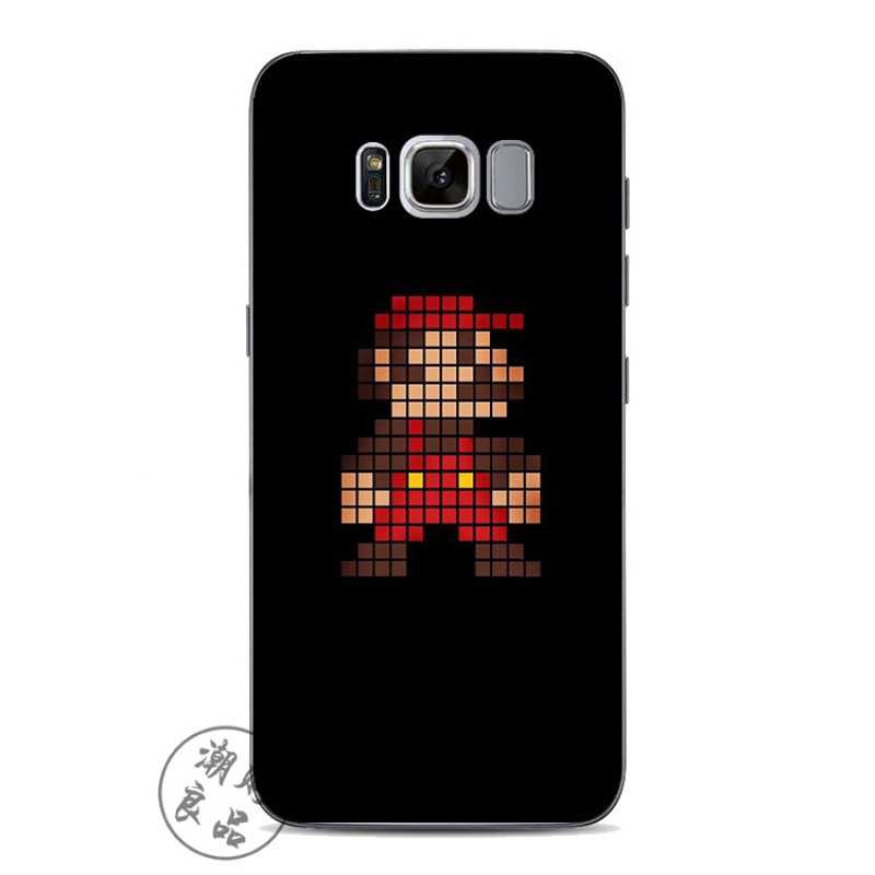 2017款三星s6edge+/s7/s8plus/c9pro/c7/c5手机壳硅胶男款创意 三星C5pro-方块超级玛丽