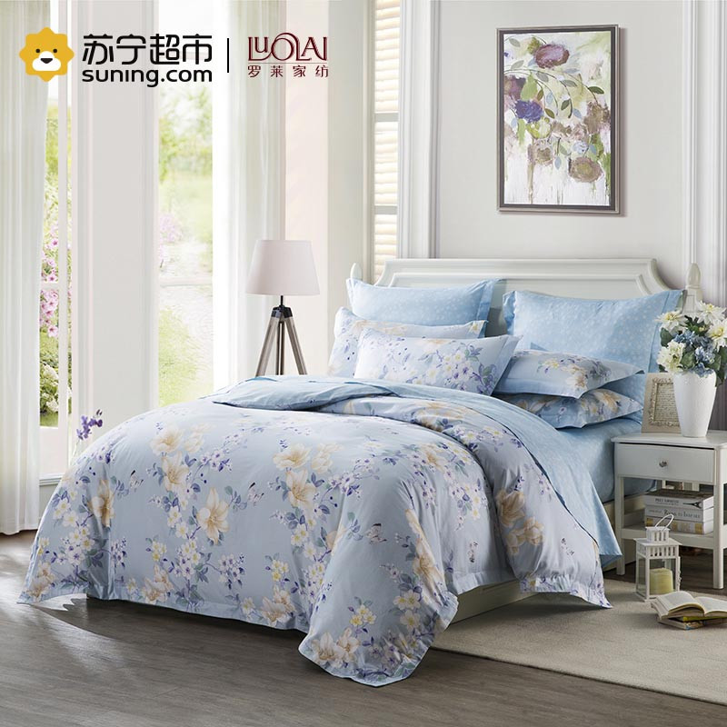 罗莱 WD5008-4(蓝色）梦苒花溪（四件套）