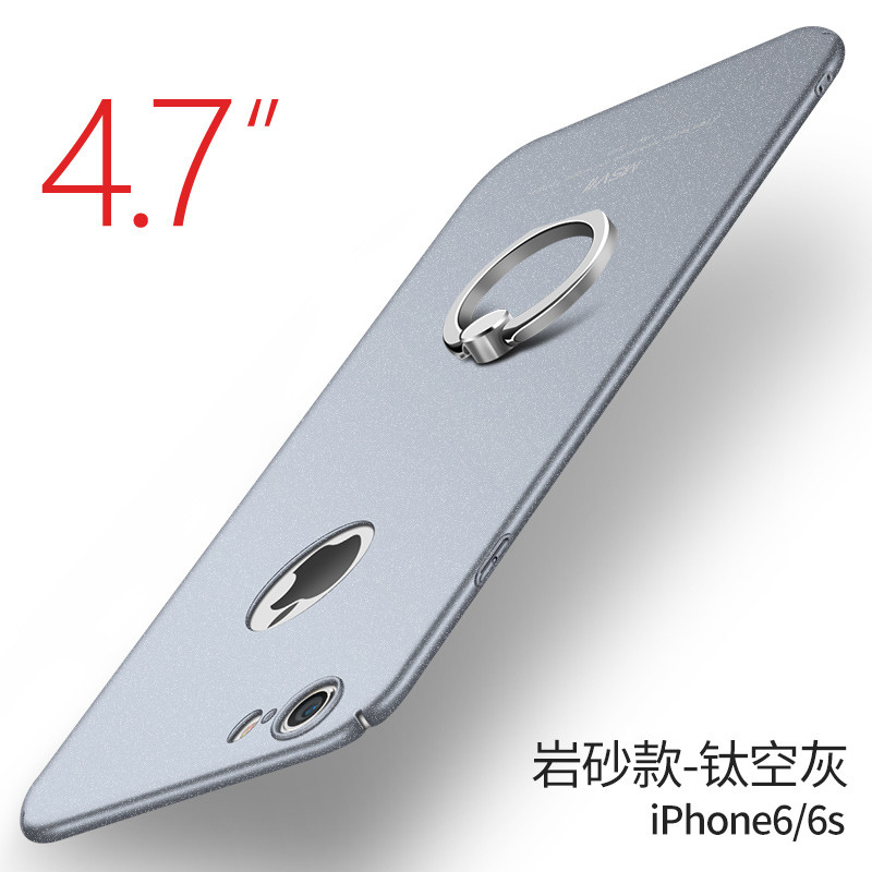 iPhone6plus苹果6s手机壳指环支架A1699防摔A1700磨砂壳a1586硬薄2 Phone6-太空灰-岩砂款