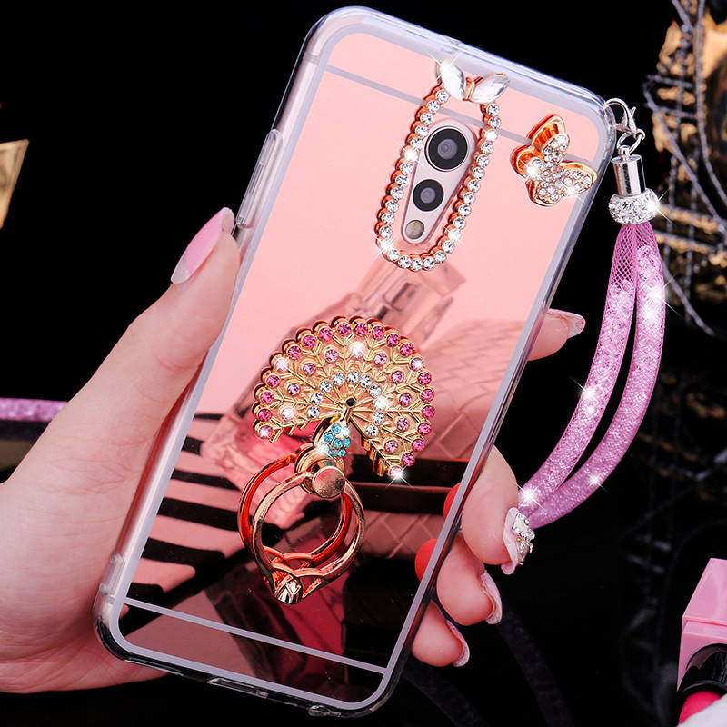 步步高vivoxplay6手机壳镶钻xplay6保护xpiay6a外壳viv0潮女款 玫瑰金开屏孔雀