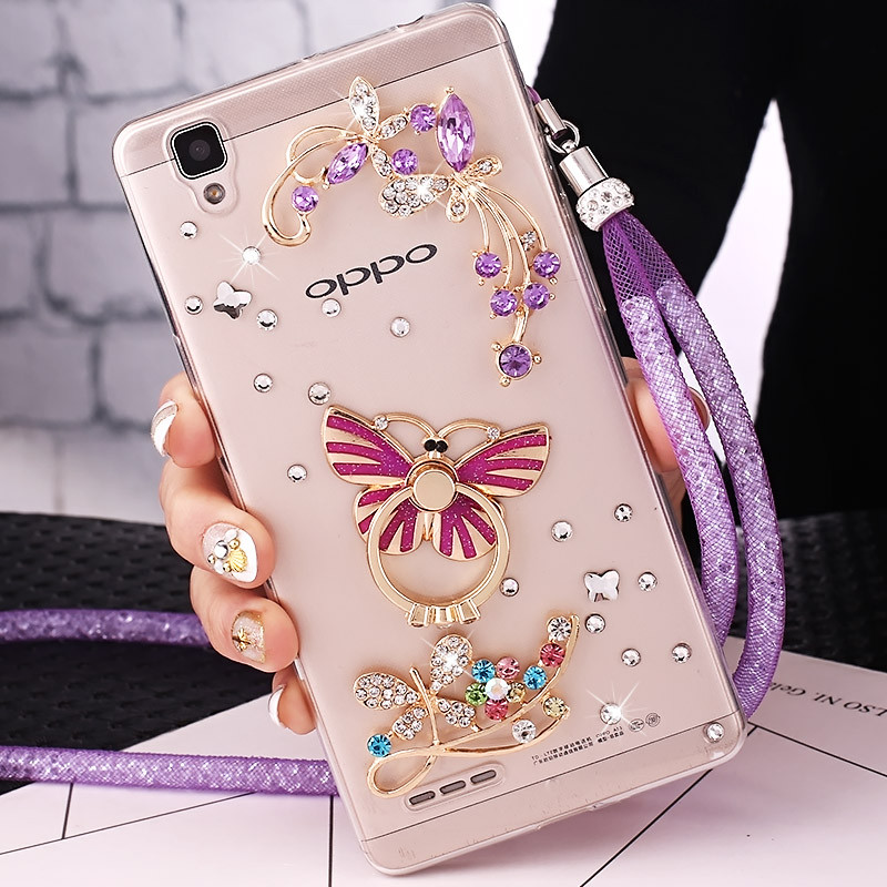 OPPOA35手机壳0PP0A35m软胶poop保护套popo挂绳opr男女opopr防 紫蝴蝶+紫沙链