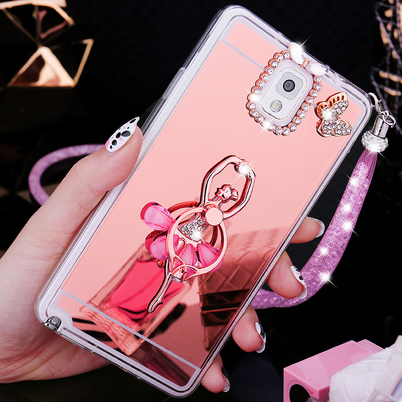 三星note3手机壳noto3n9006保护套sm-n9008v外壳n900女钻9005软 玫瑰金芭蕾女孩