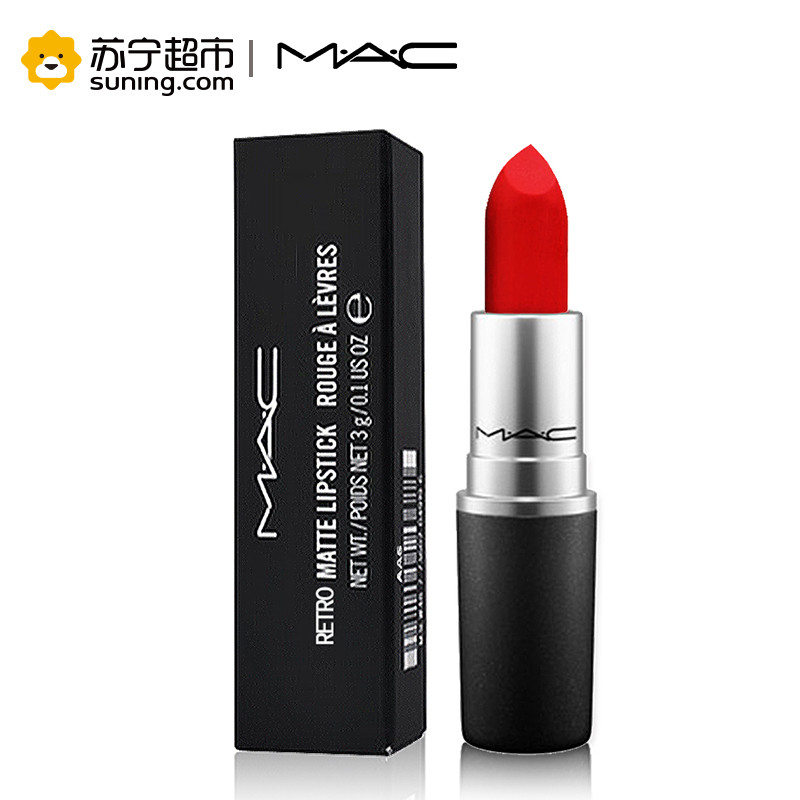 【国内专柜版】魅可MAC「正宫色」柔感哑光唇膏3g RUBY WOO#经典正红 龙纹限量版