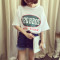 902新款夏装新款原宿bf风短袖T恤女韩版潮学生卡通半袖上衣服宽松体恤衫 XL 白色