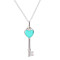 Tiffany & Co.蒂芙尼 项链 Blue 琺瑯面迷你心形钥匙吊坠项链七夕礼物 蓝色 24466841 45CM