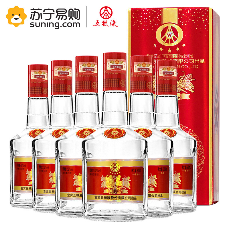 五粮液股份 如意结 陈酿 52度浓香型白酒 500ml*6瓶整箱装