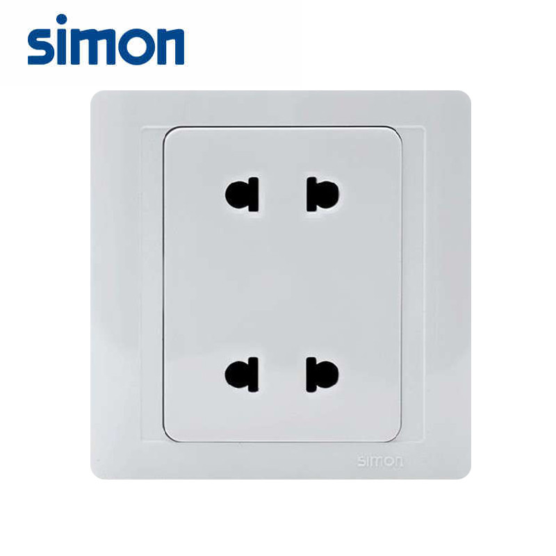 西蒙simon86型开关插座55系列雅白色四孔插座二位二极插座N51072