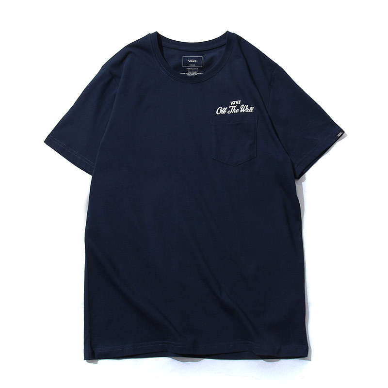 范斯Vans2017新款男装短袖T恤运动服运动休闲VN0A33XQBLK XL 深蓝色