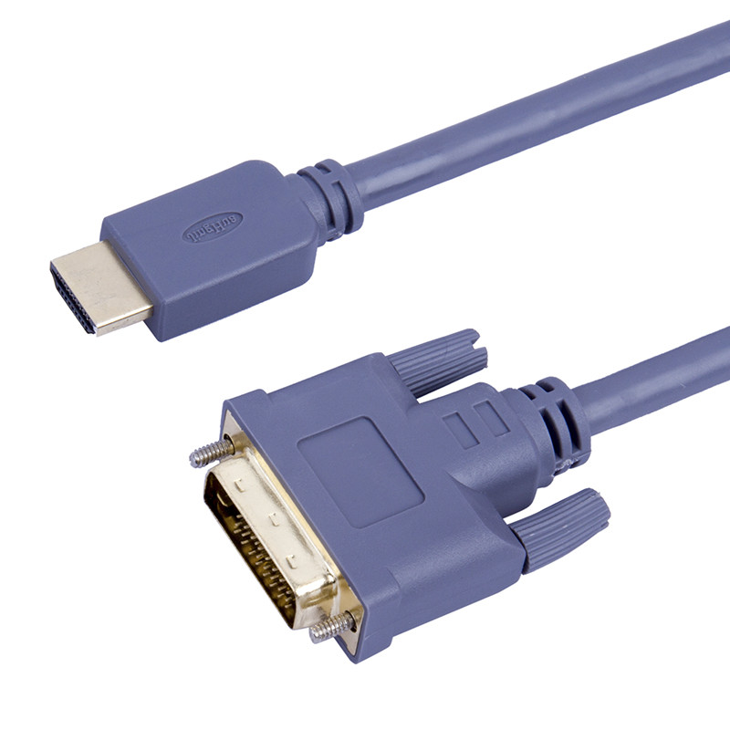JH晶华 HDMI-DVI连接线 DVI转HDMI转接头高清双向互转笔记本电脑投影仪显示器转换线 灰色H311E 1.5米