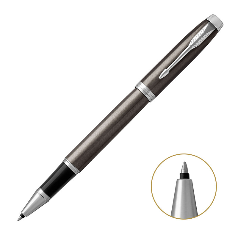 派克PARKER 签字笔 IM金属灰白夹宝珠笔