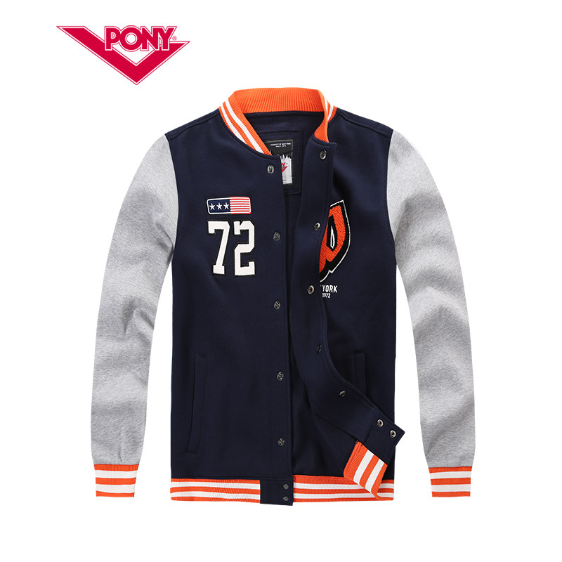 PONY2017秋冬新品男棒球服运动衫运动夹克休闲男运动服